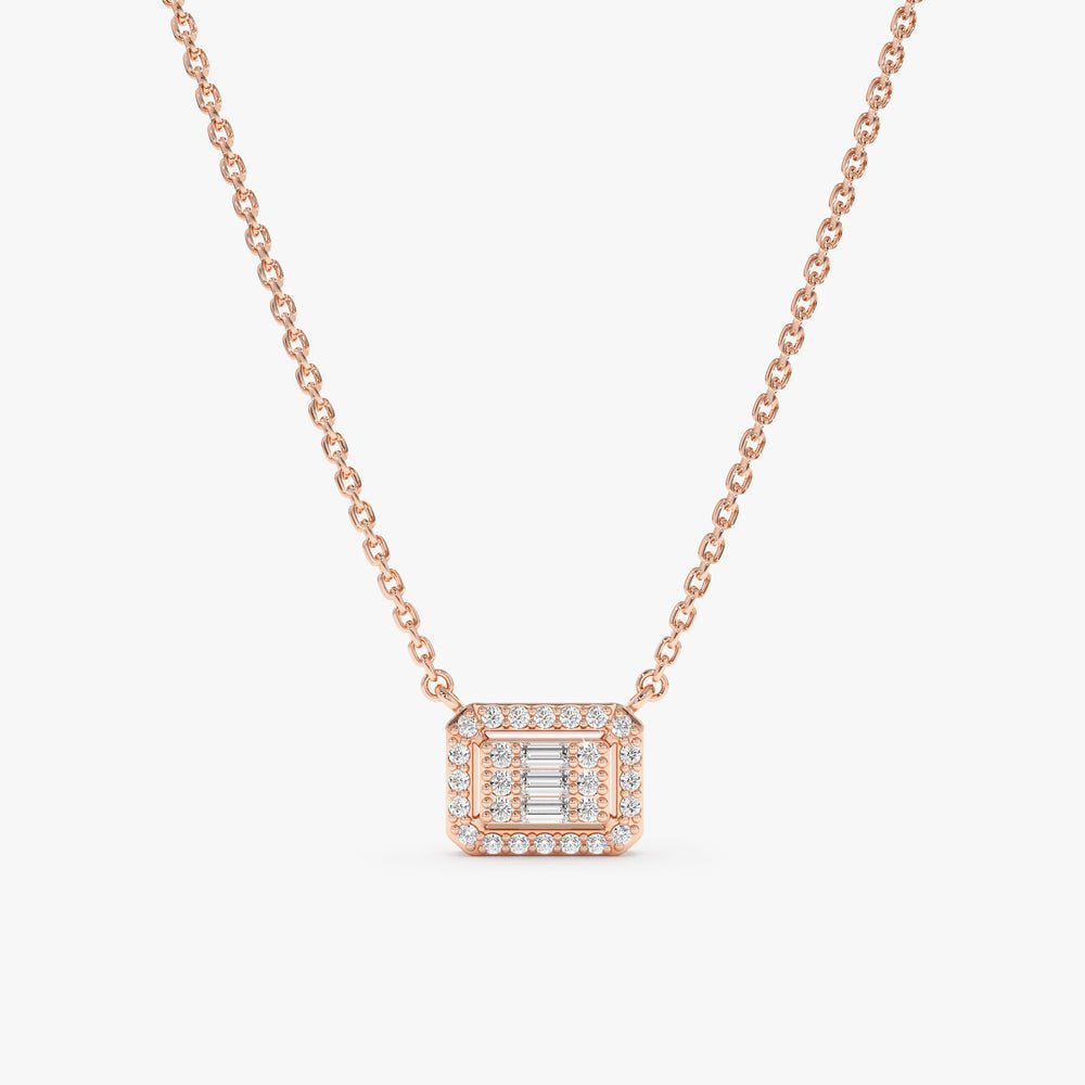 Geometric Baguette Diamond Necklace