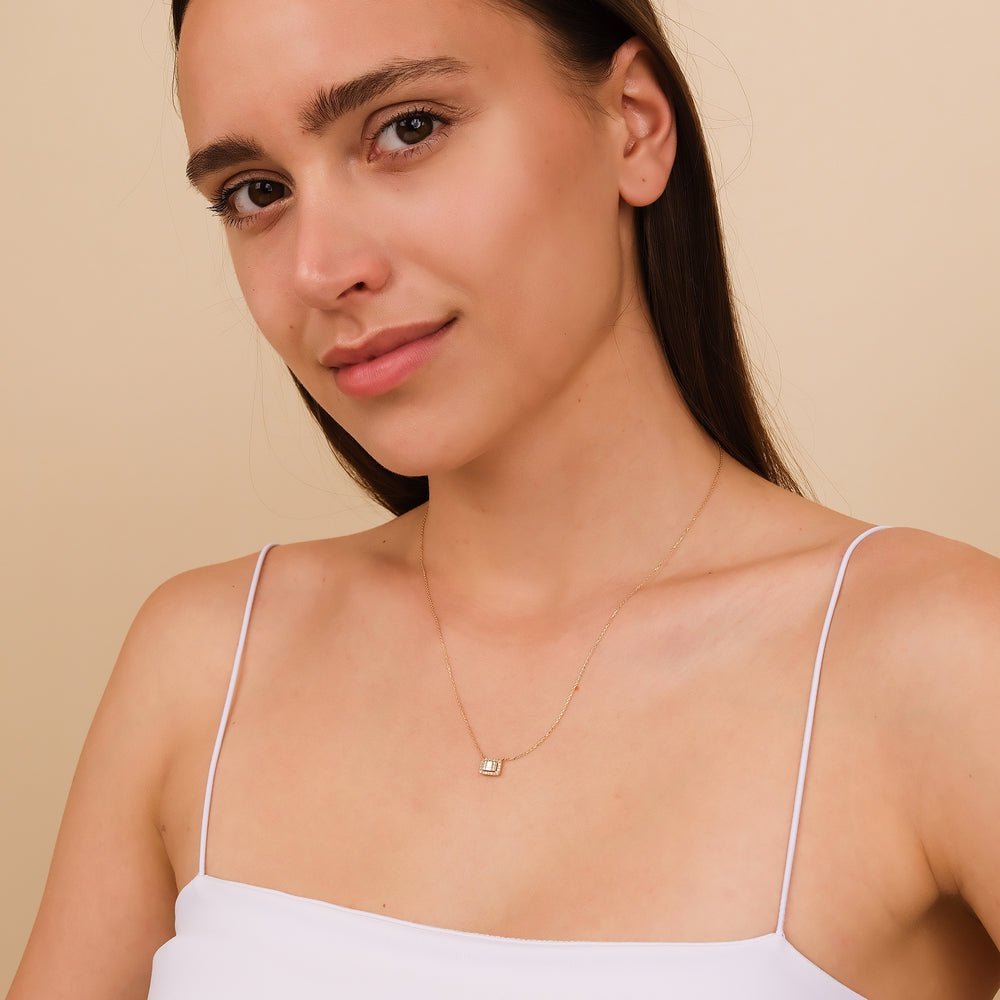 Geometric Baguette Diamond Necklace
