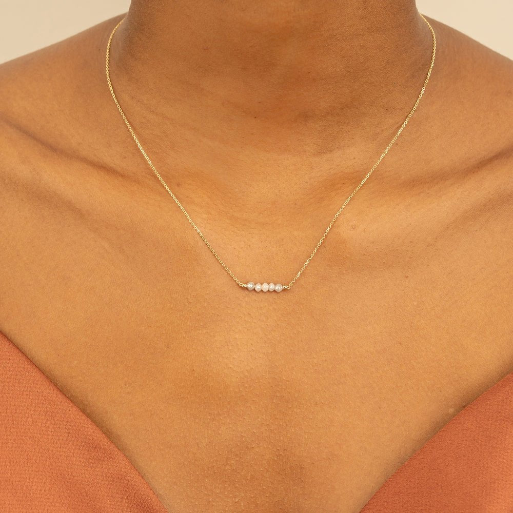 Grey Diamond Station Necklace