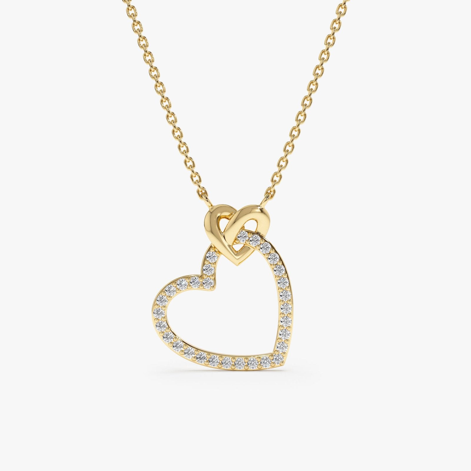 Heart in Heart Natural Diamond Necklace