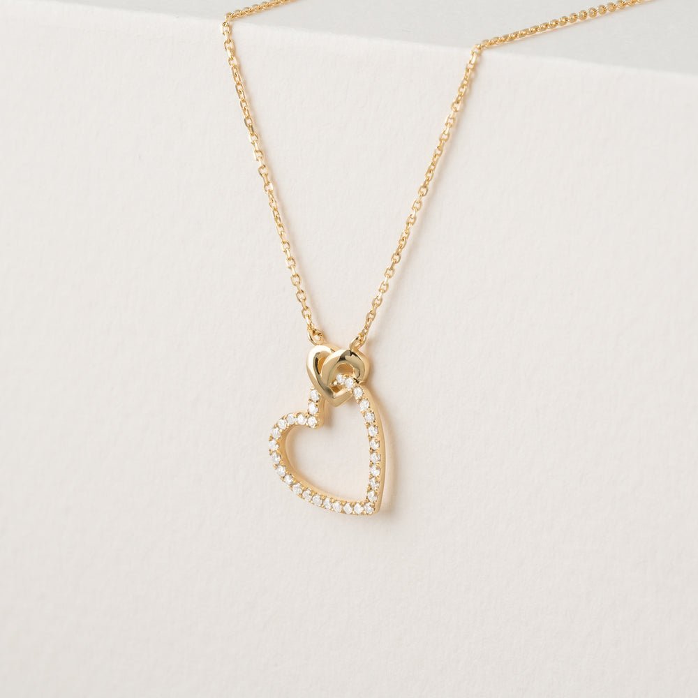 Heart in Heart Natural Diamond Necklace