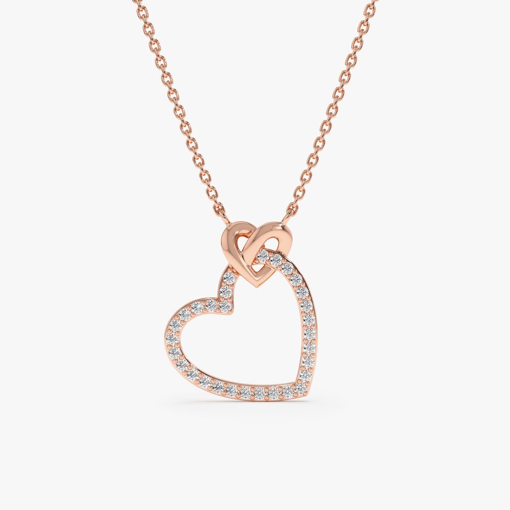 Heart in Heart Natural Diamond Necklace