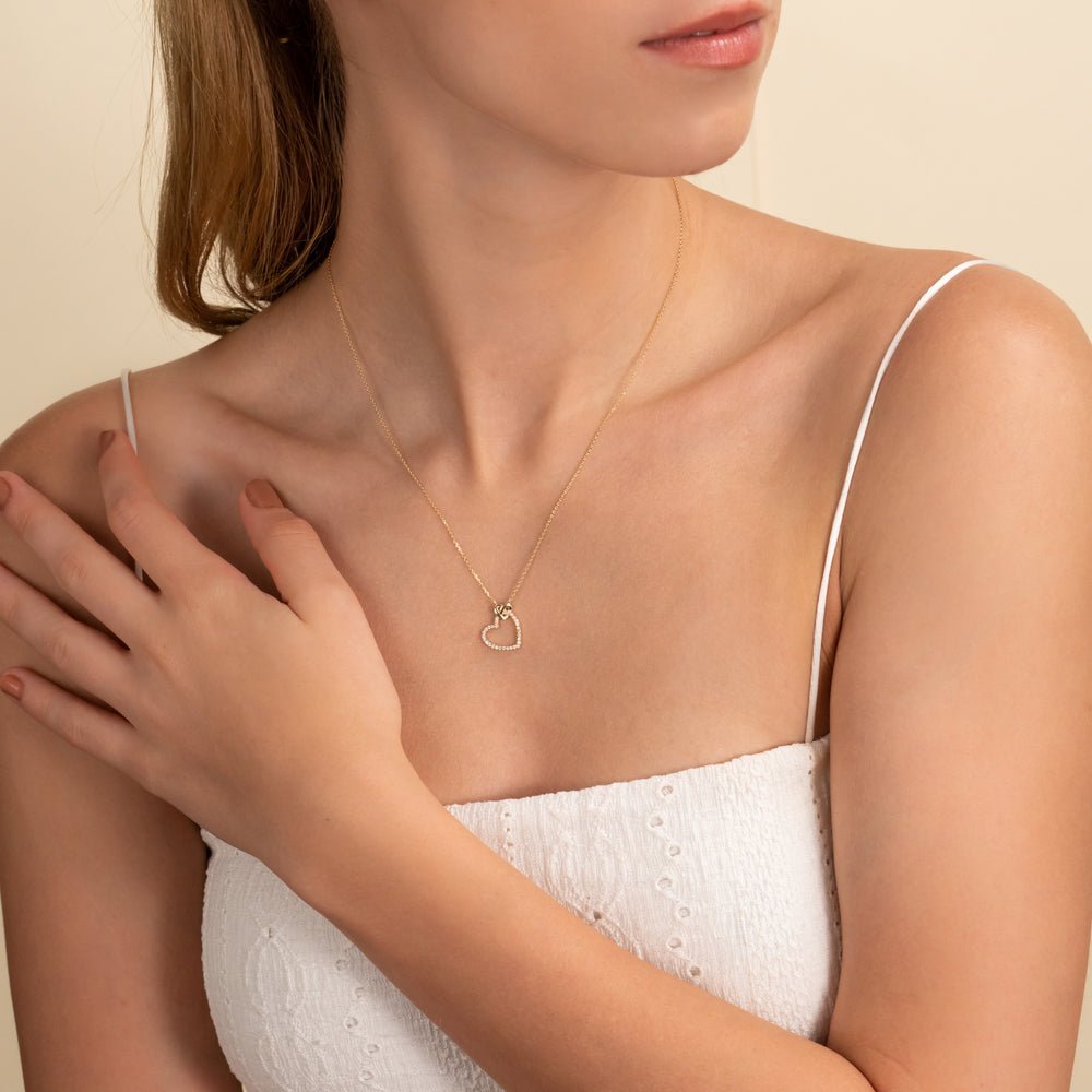 Heart in Heart Natural Diamond Necklace