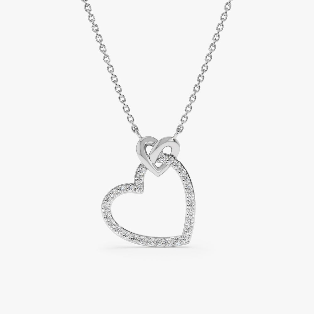 Heart in Heart Natural Diamond Necklace