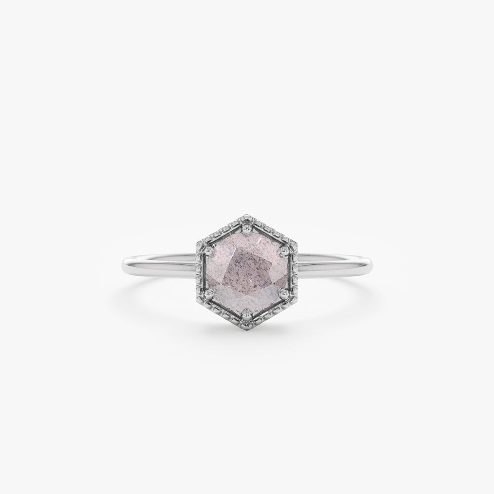 Hexagon Labradorite Ring