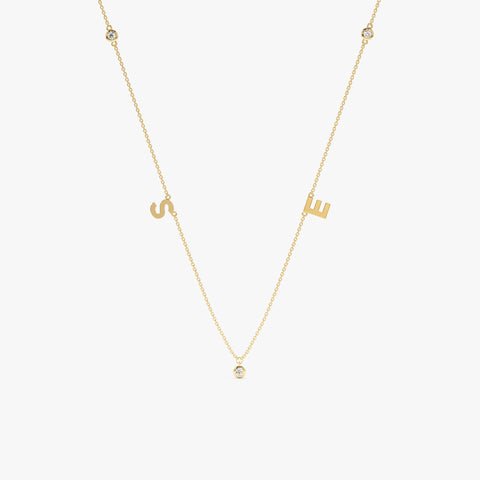 Initials & Diamonds Station Necklace
