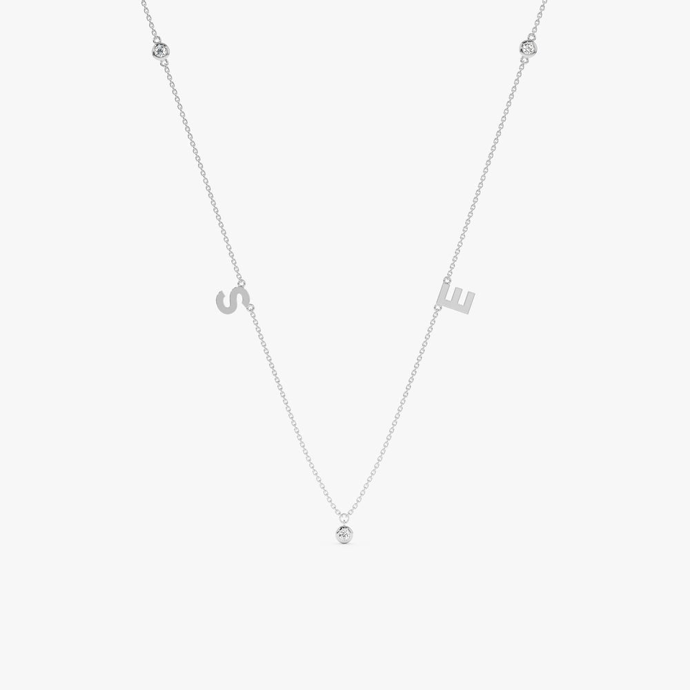 Initials & Diamonds Station Necklace