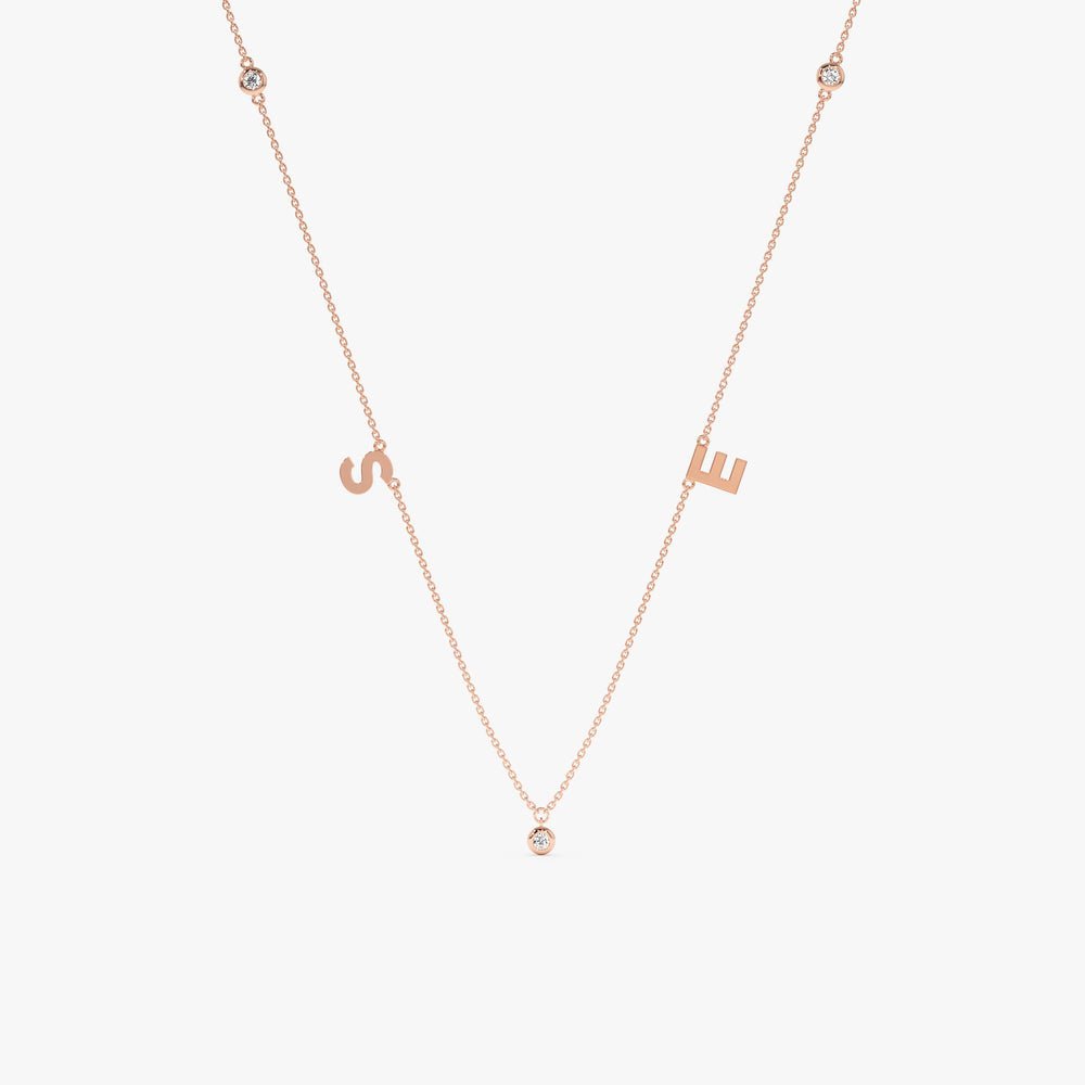 Initials & Diamonds Station Necklace