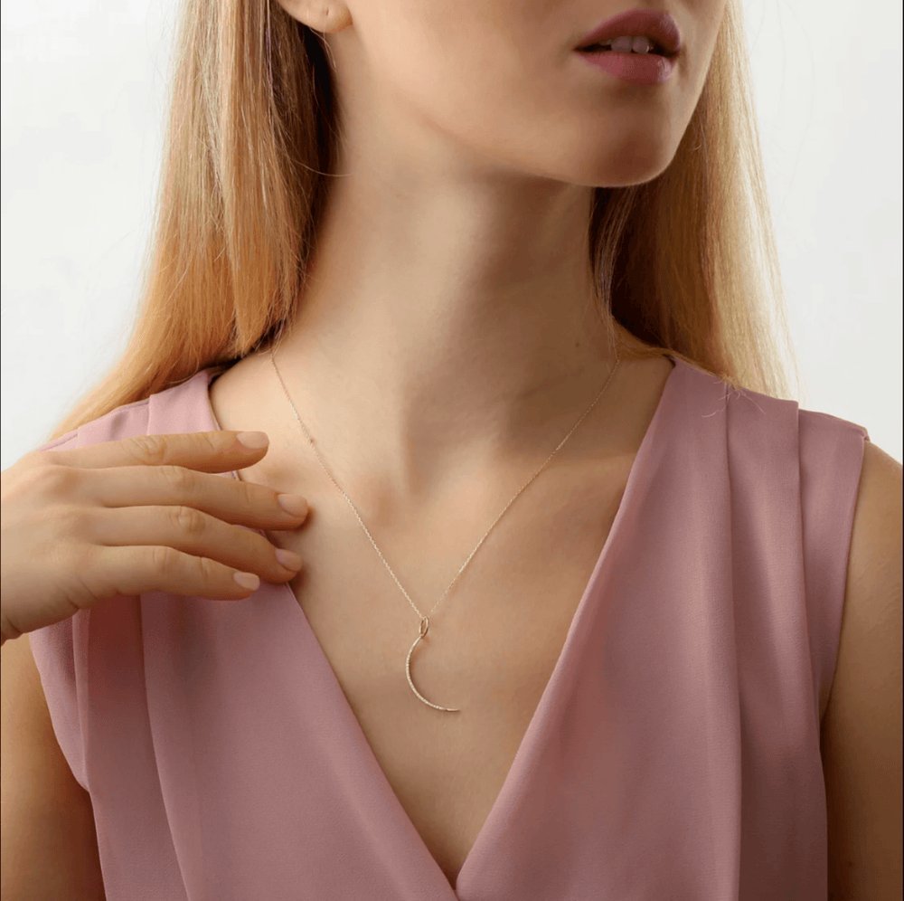 Large Diamond Crescent Charm