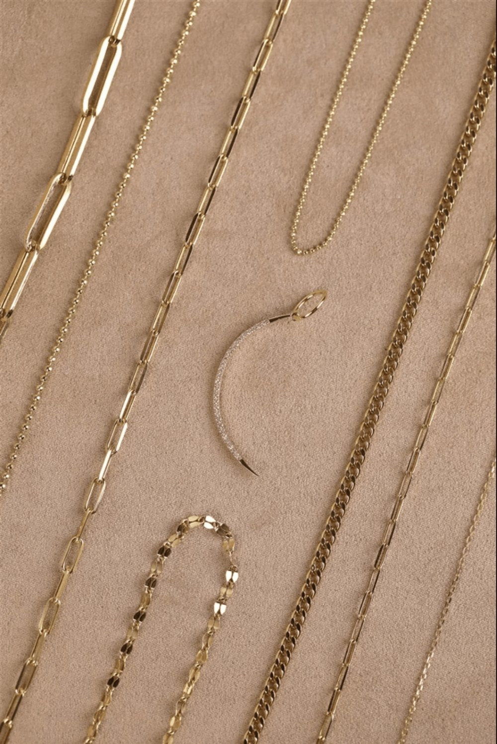 Large Diamond Crescent Charm