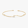 Lightning Bolt Bracelet with Bezel Diamonds