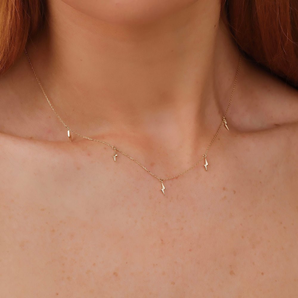 Lightning Bolt Drop Necklace