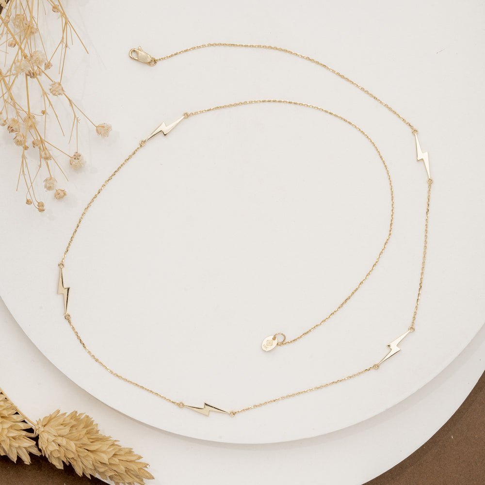 Lightning Bolt Station Necklace
