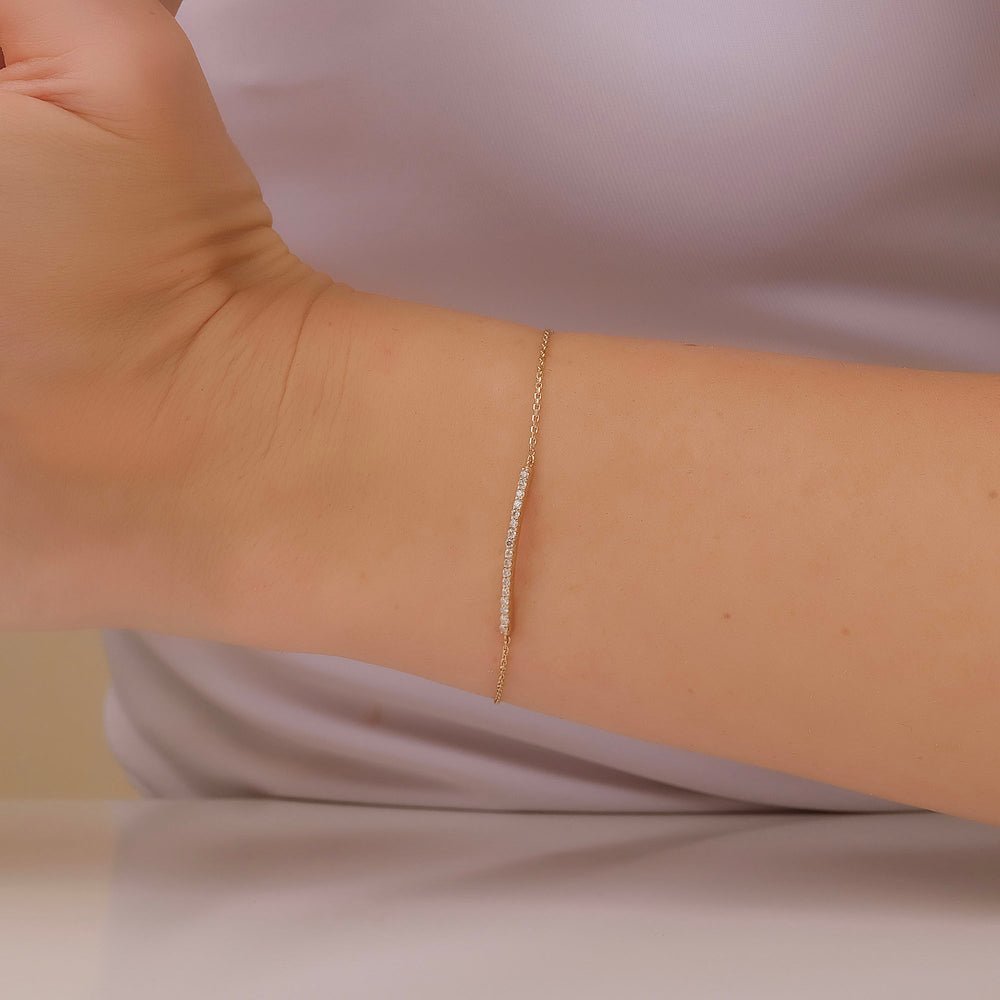Long Diamond Bar Bracelet