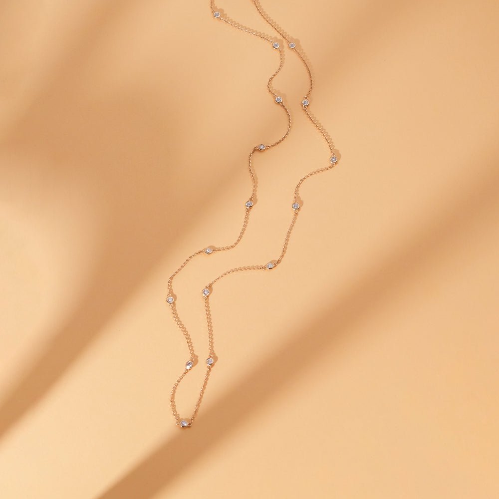 Long Diamond By The Yard Necklace