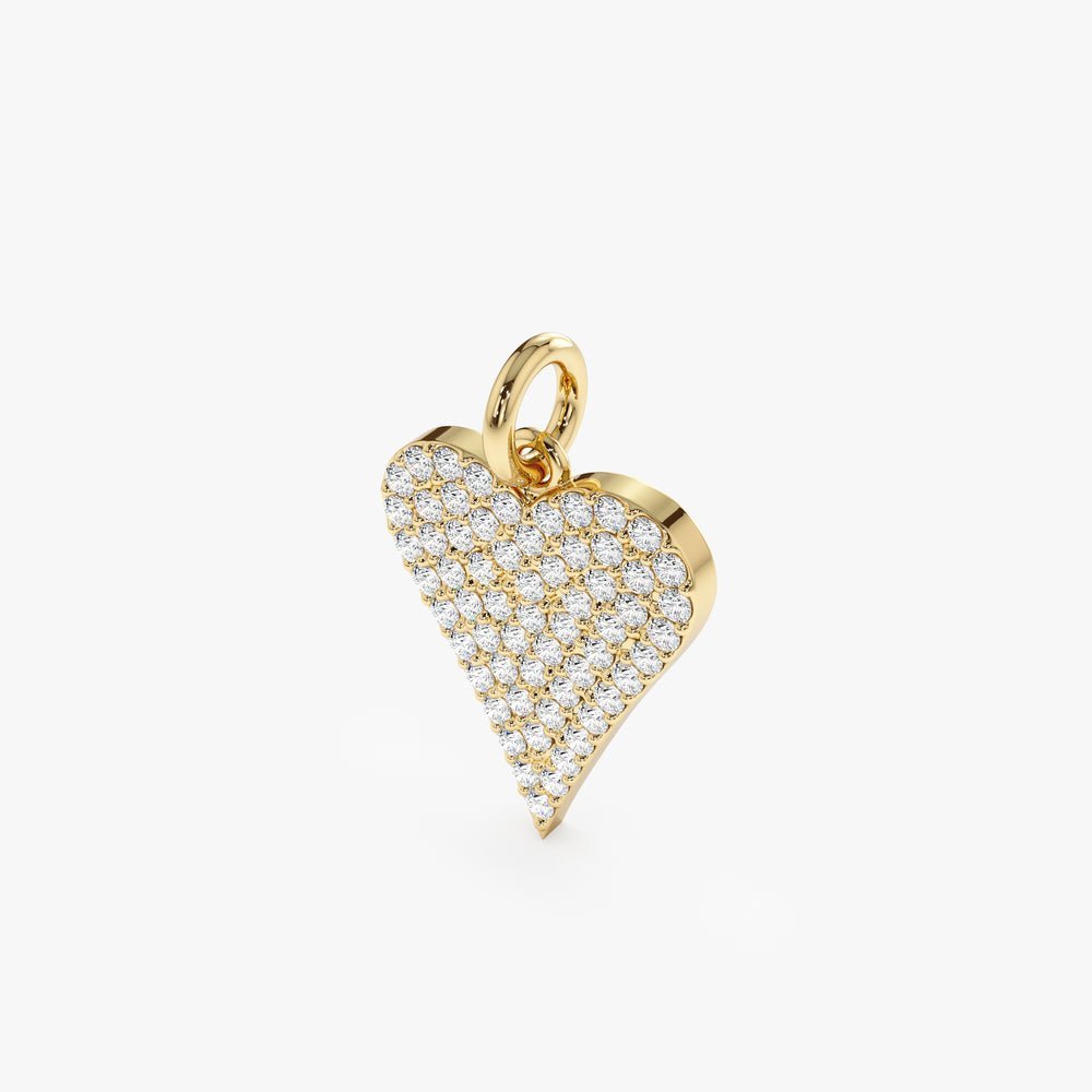 Long Diamond Heart Charm