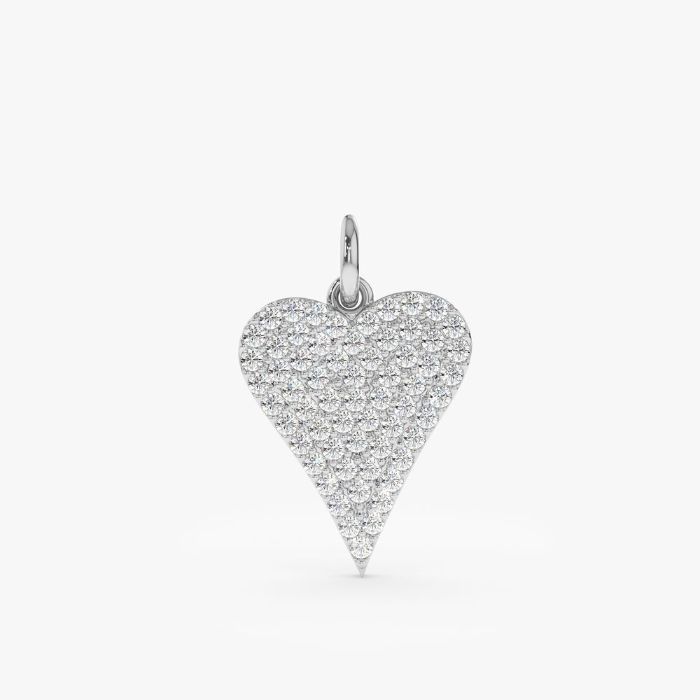 Long Diamond Heart Charm