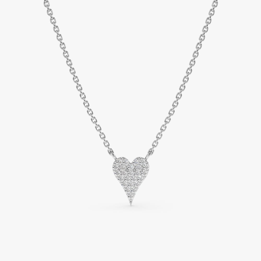 Long Diamond Heart Necklace