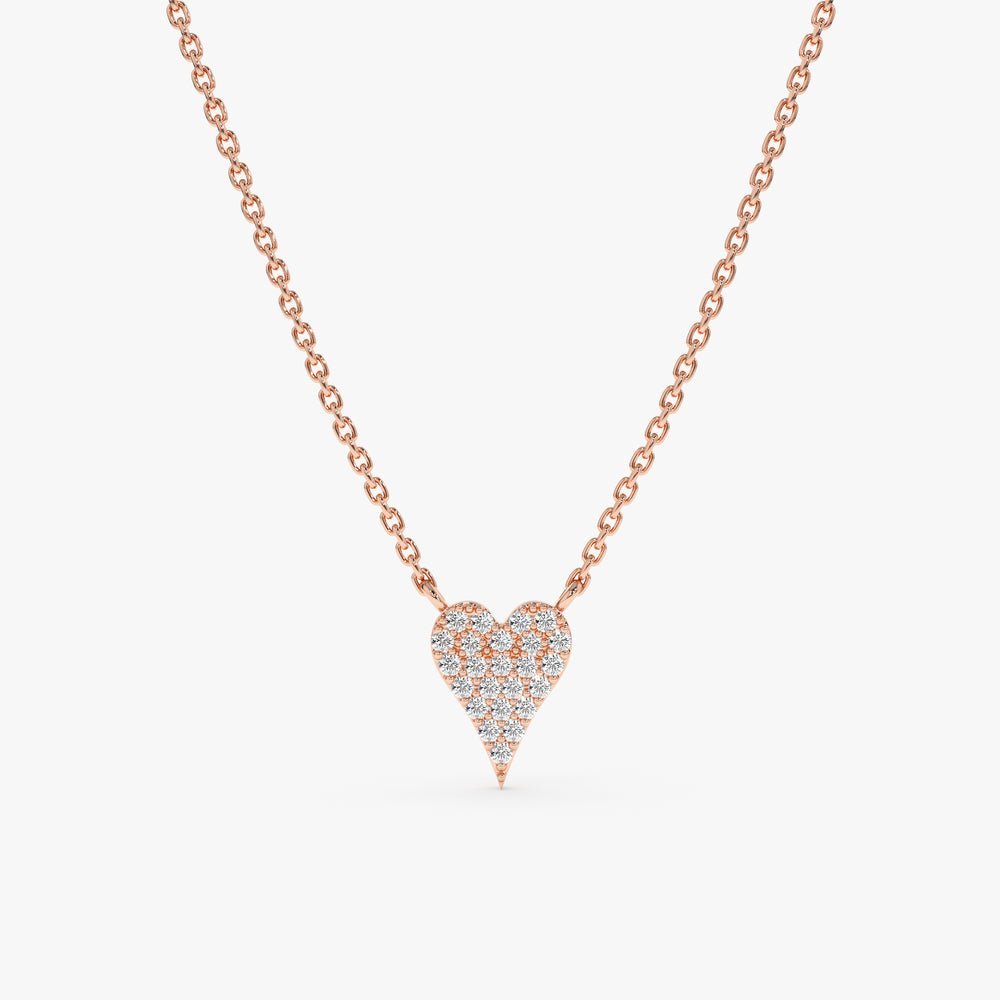Long Diamond Heart Necklace