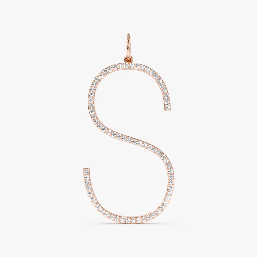 Long Initial Diamond Charm