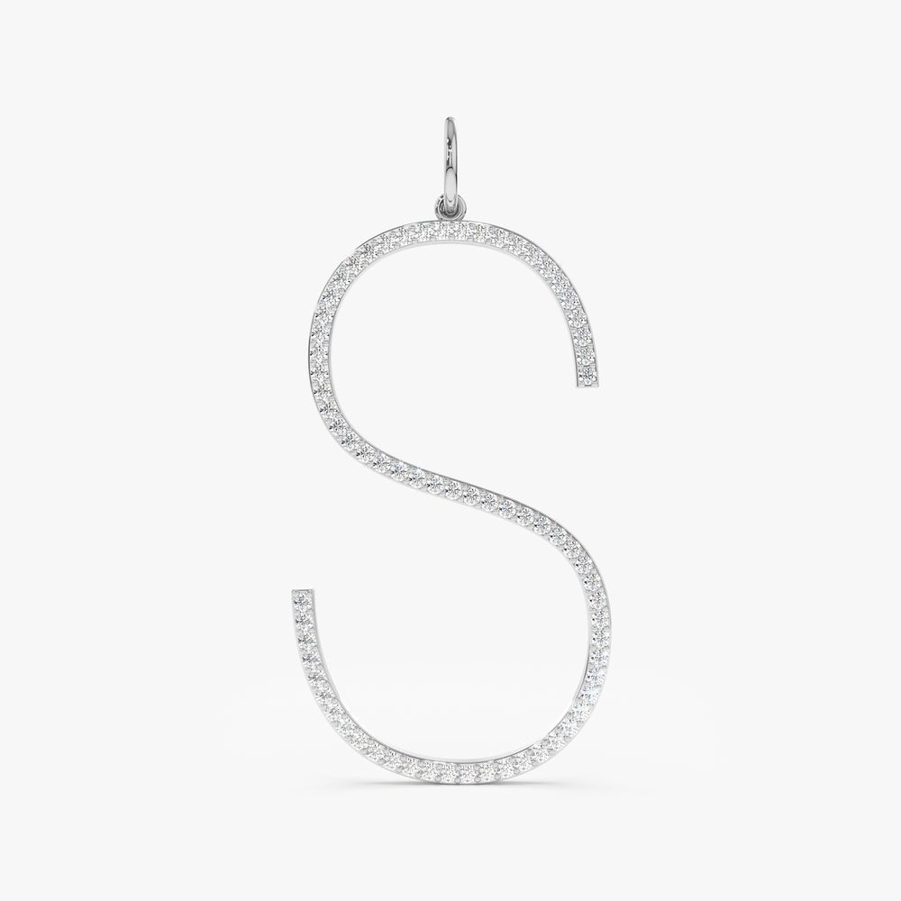 Long Initial Diamond Charm