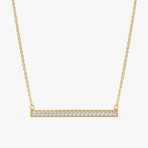 Long Natural Diamond Bar Necklace
