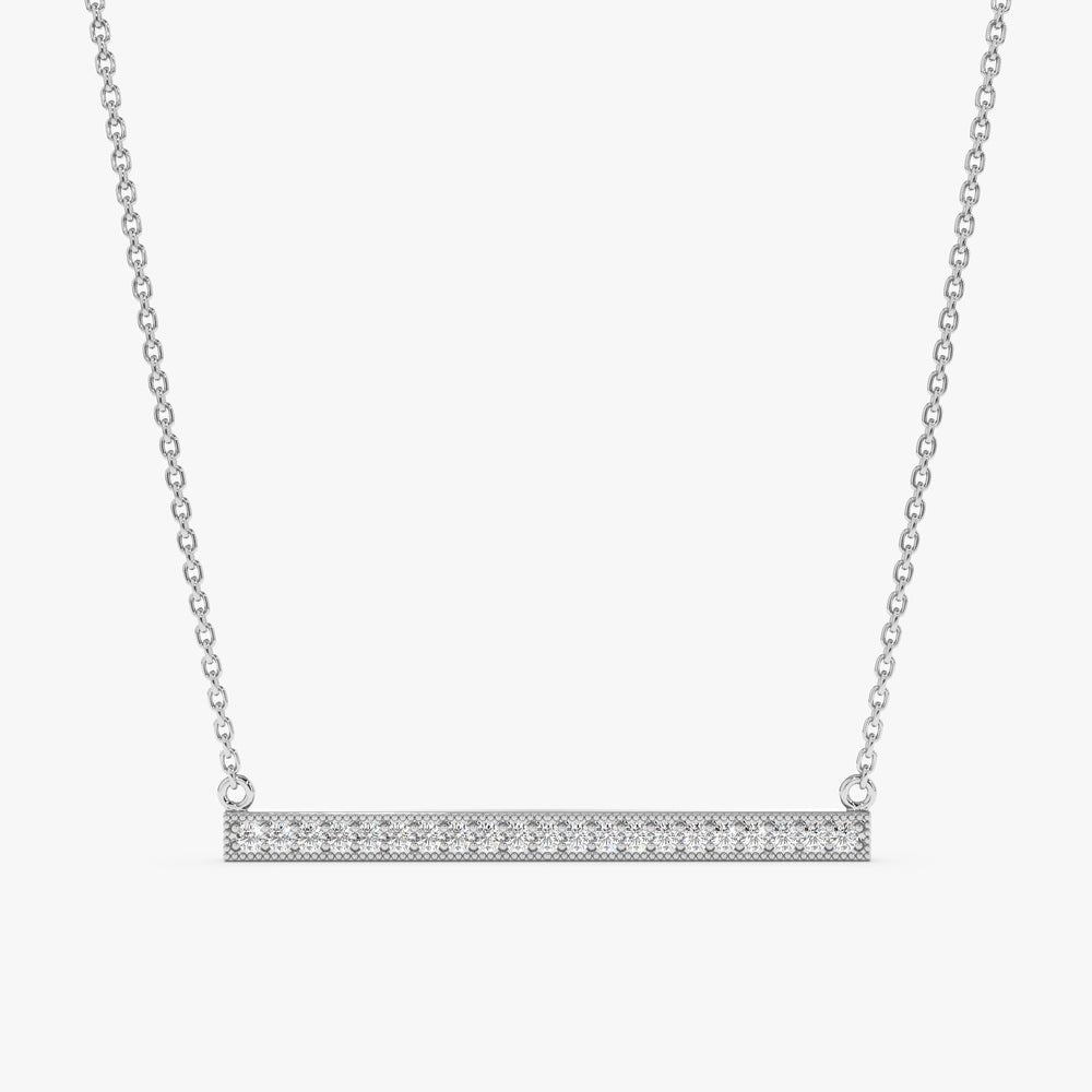 Long Natural Diamond Bar Necklace