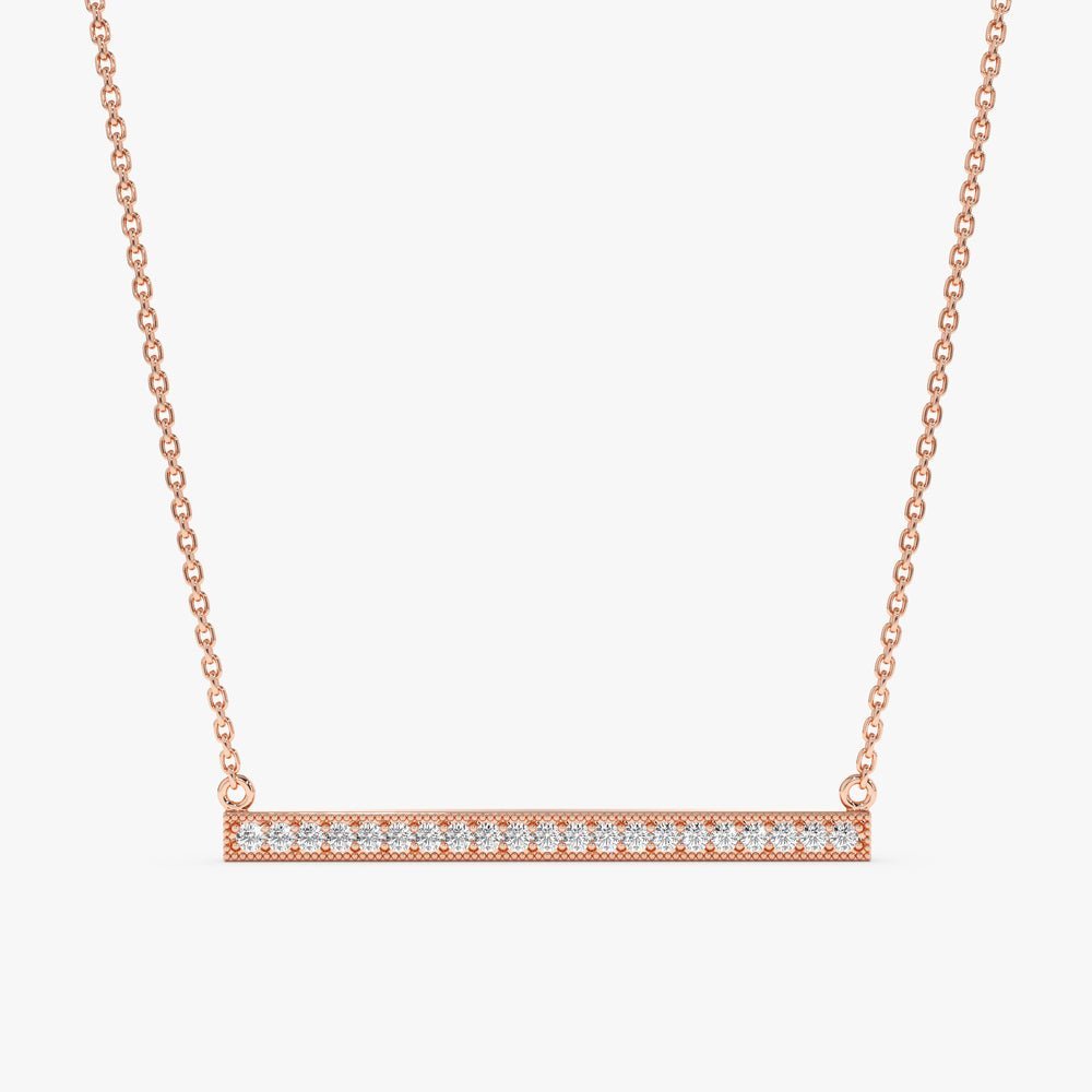 Long Natural Diamond Bar Necklace