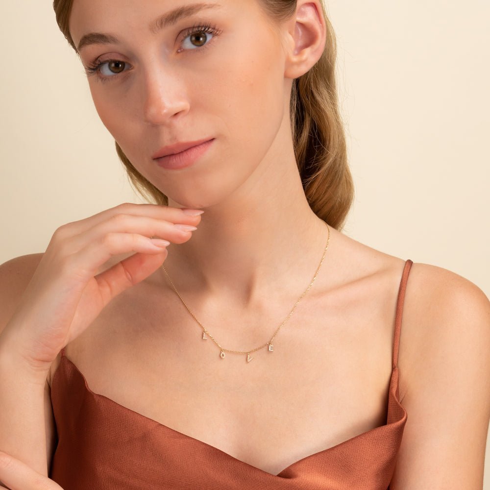 LOVE Diamond Charm Necklace