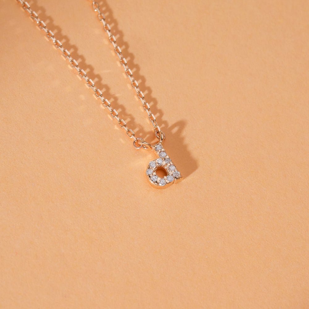 Lowercase Diamond Initial Necklace