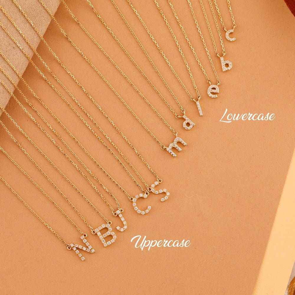 Lowercase Diamond Initial Necklace
