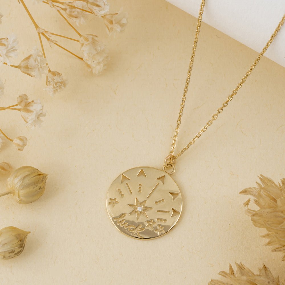 Lucky Star Diamond Coin Necklace