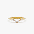 Marquise and Round Natural Diamond Nesting Ring