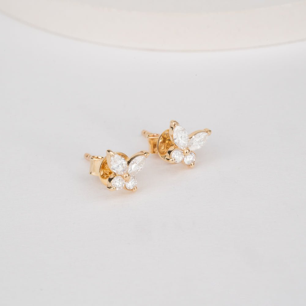 Marquise Natural Diamond Butterfly Studs
