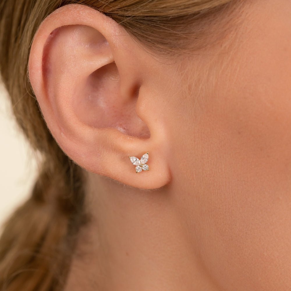 Marquise Natural Diamond Butterfly Studs