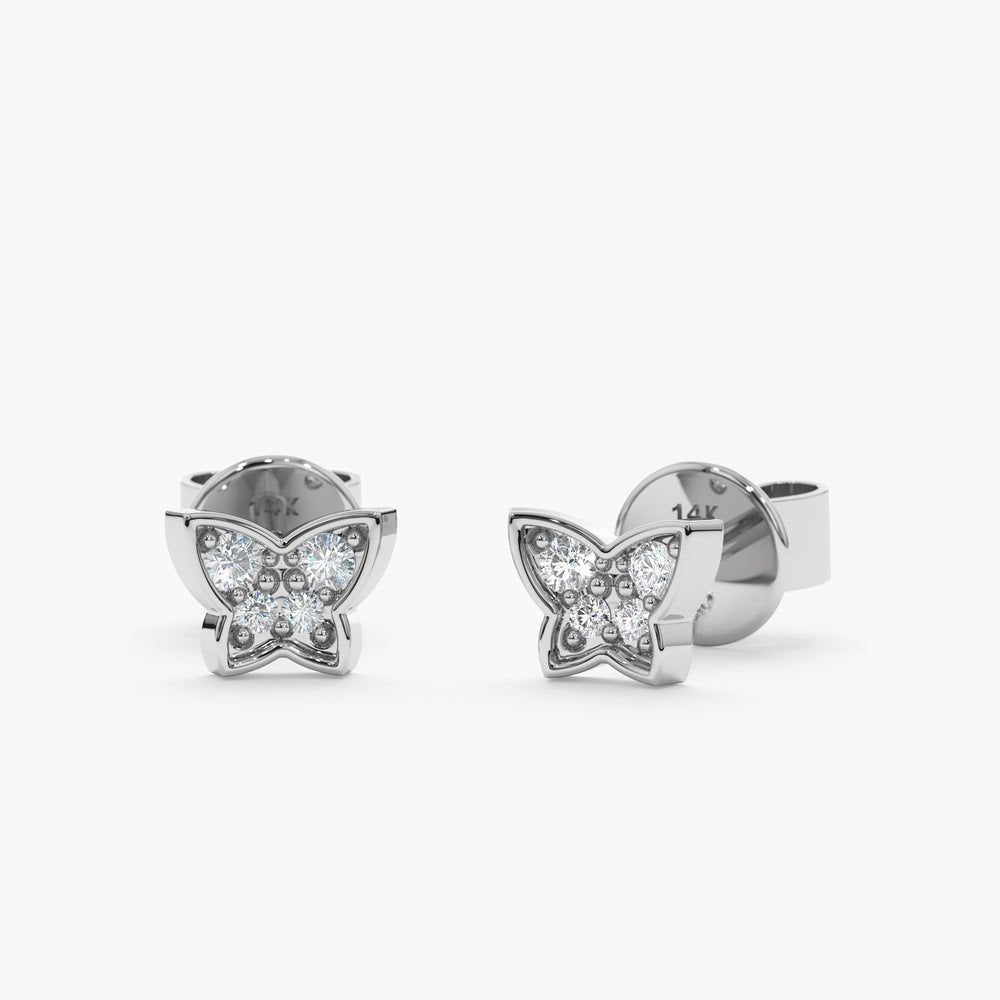 Mini Natural Diamond Butterfly Studs