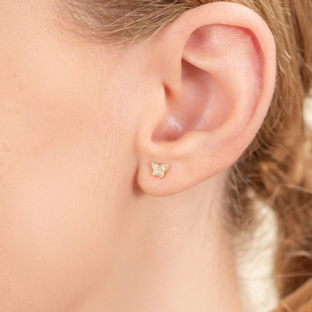 Mini Natural Diamond Butterfly Studs