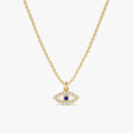 Mini Natural Diamond Sapphire Eye Necklace