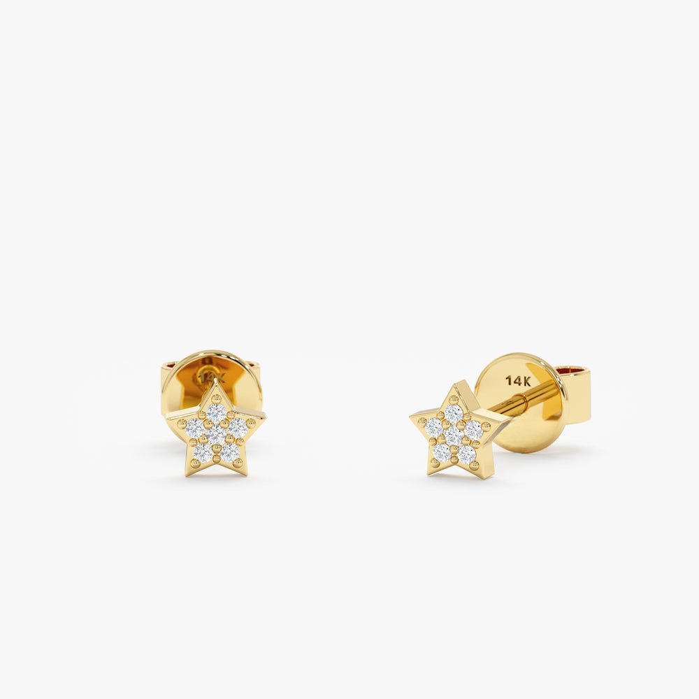 Mini Natural Diamond Star Studs
