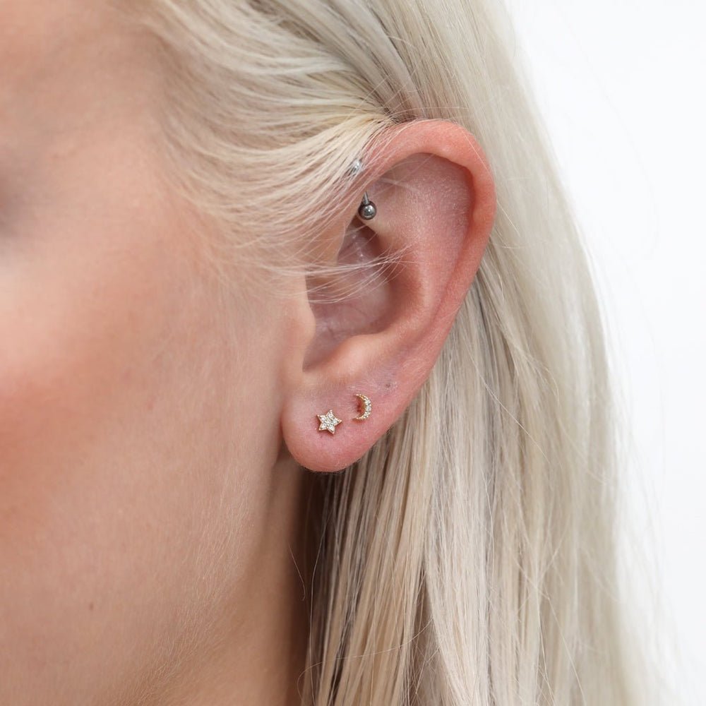 Mini Natural Diamond Star Studs