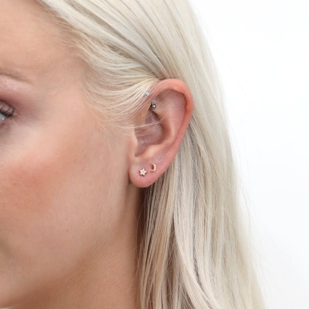 Mini Natural Diamond Star Studs