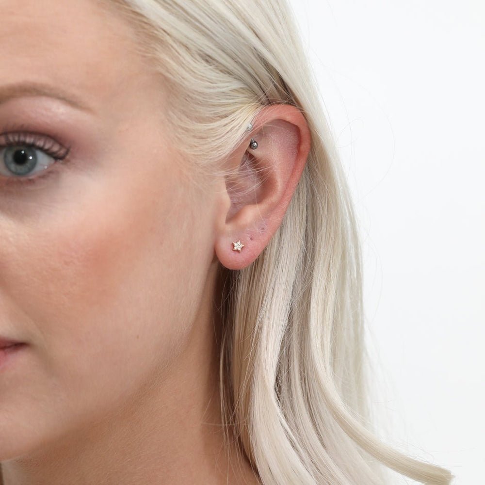Mini Natural Diamond Star Studs