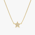 Mini Pave Natural Diamond Star Necklace
