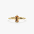 Minimalistic Baguette Cut Natural Citrine Ring