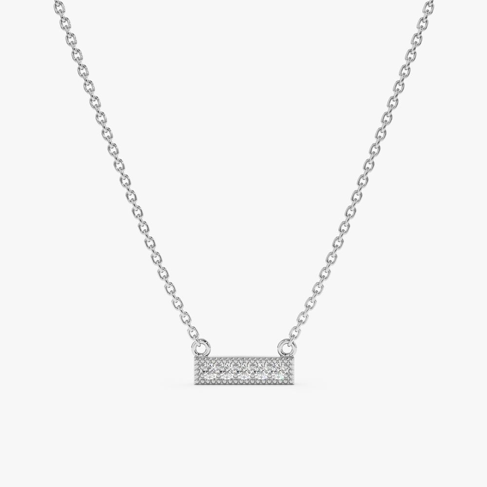 Minimalistic Design Natural Diamond Bar Necklace