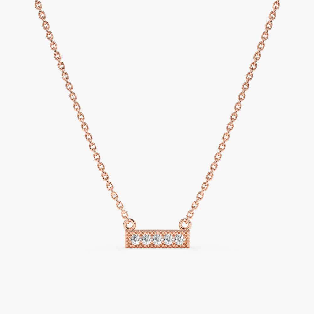 Minimalistic Design Natural Diamond Bar Necklace