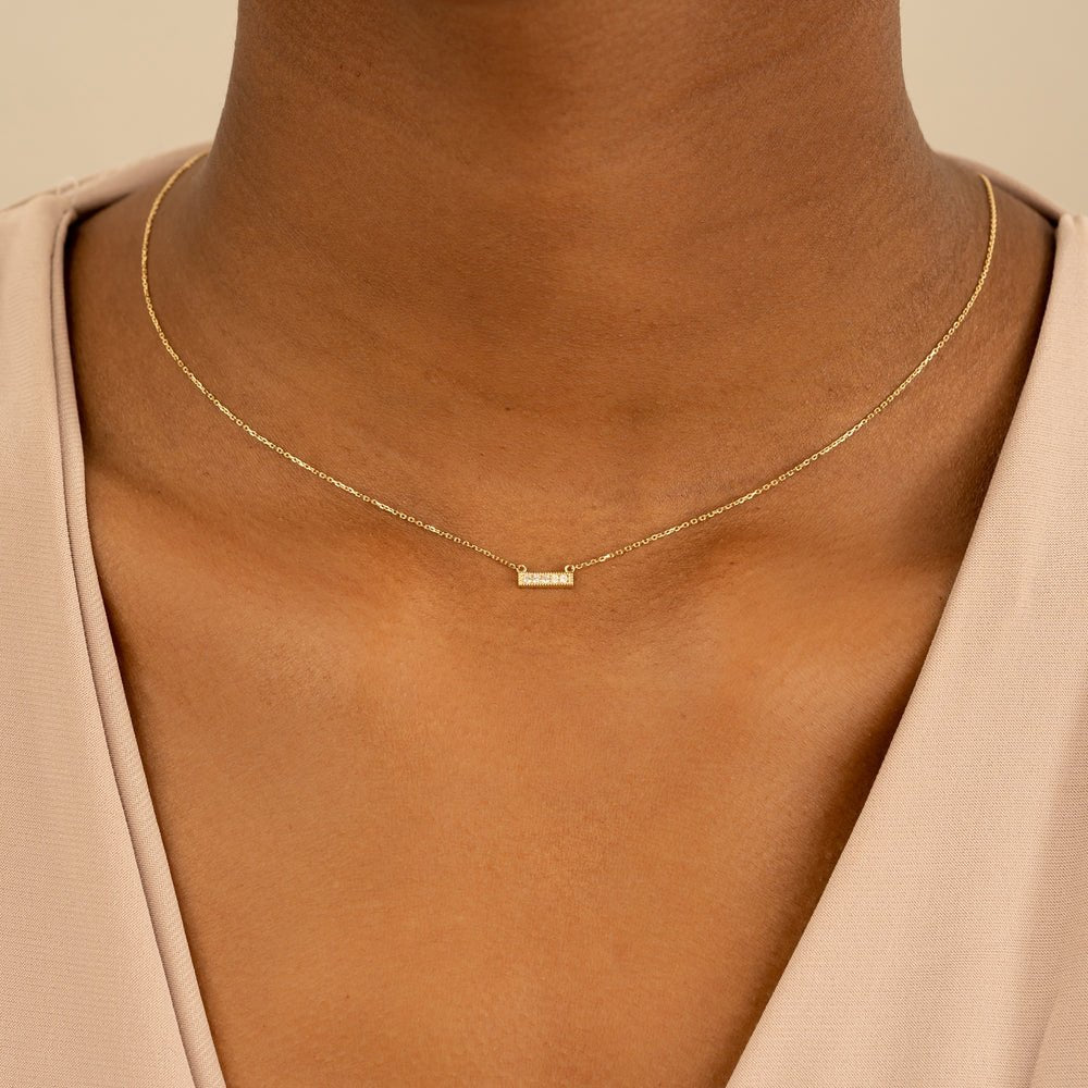 Minimalistic Design Natural Diamond Bar Necklace