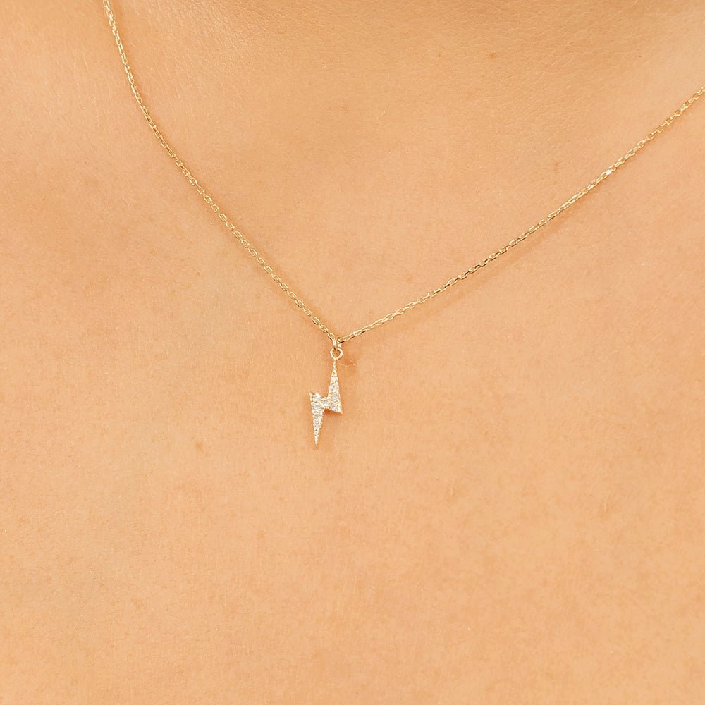 Minimalistic Diamond Lightning Bolt Necklace
