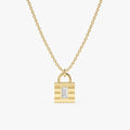 Minimalistic Natural Diamond Padlock Necklace