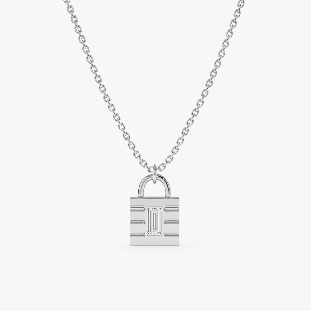 Minimalistic Natural Diamond Padlock Necklace